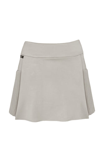 Saia Jersey Detalhe Plissado  c/ Short Fixo - Jersey Natural