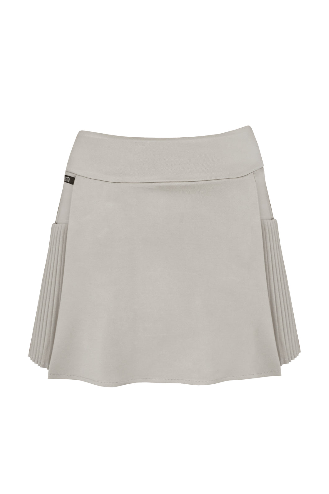 Saia Jersey Detalhe Plissado  c/ Short Fixo - Jersey Natural