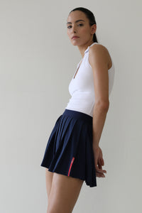 Saia Plissada c/ Short Fixo - Azul Marinho