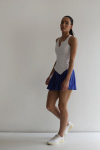 Saia Plissada  c/ short fixo- Azul