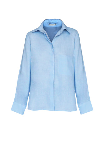 Camisa Alfaiataria - Linho Azul Claro